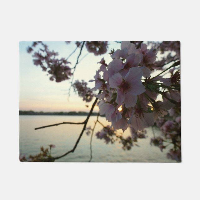 Paillasson Cherry Blossom Sunset à Washington DC (Devant)