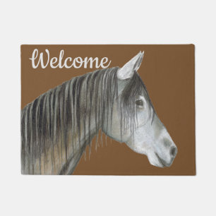 Paillasson Cheval gris