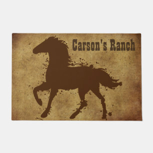 Paillasson Cheval Sauvage, Silhouette Stallion, Personnalisé