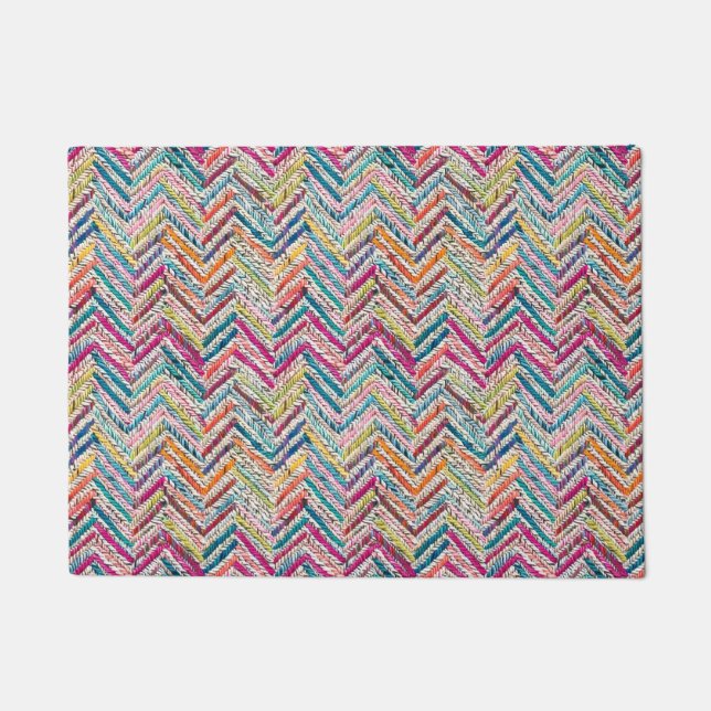 Paillasson chevron de couleur néon chic (Devant)