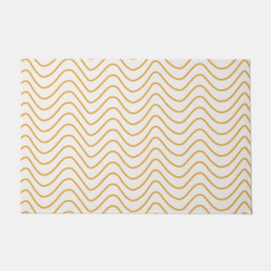 Paillasson Chevron Motif Jaune Et Crème Zigzag