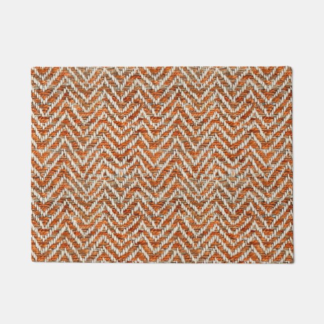 Paillasson chevron orange chic (Devant)