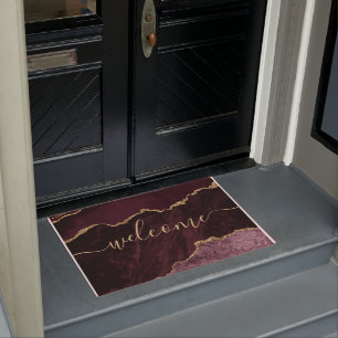 Paillasson Chic Bourgogne Agate Gold Parties scintillant Scri