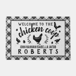 Paillasson Chicket Coop Hen Black Buffalo Check Plaid Large