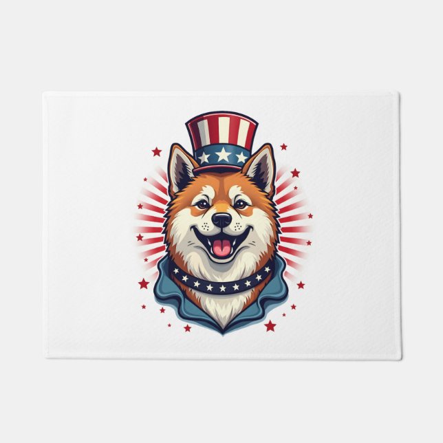 Paillasson Chien Akita, fête de l'indépendance (Devant)