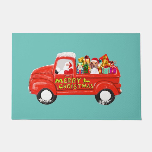 Paillasson Chien beagle dans la livraison de Noël Camion (Devant)