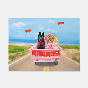 Paillasson Chien berger allemand Saint Valentin Coeurs de cam