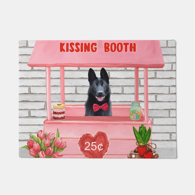 Paillasson Chien berger allemand Valentine's Day Kissing Boot (Devant)