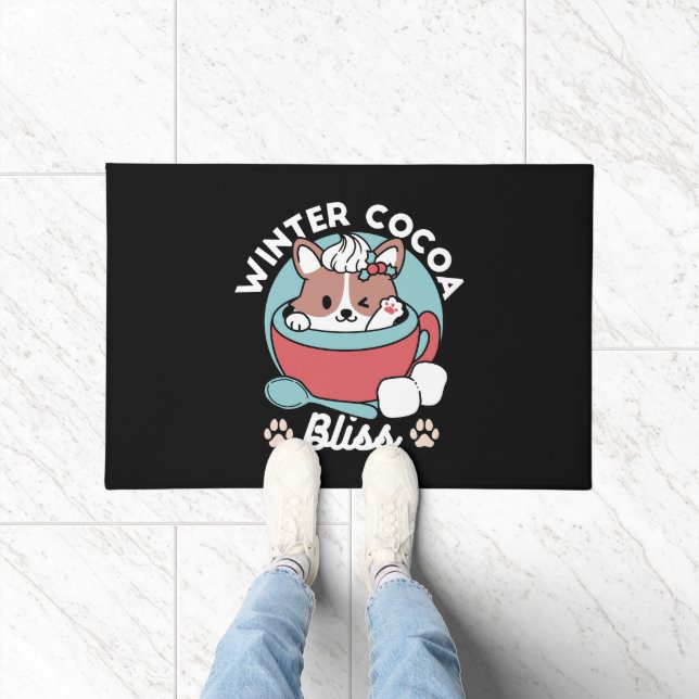 Paillasson Chien dans la Mug Festive pour Vibes de vacances - (Intérieur)