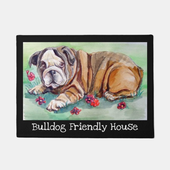 Paillasson Chien de chambre anglais Bulldog Friendly House Do (Devant)
