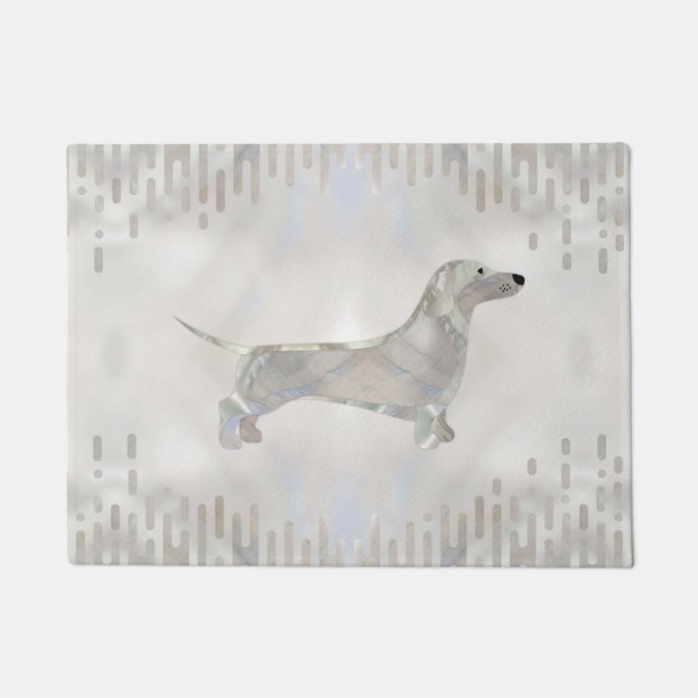 Paillasson Chien de Dachshund - silhouette de perle de Doxie (Devant)