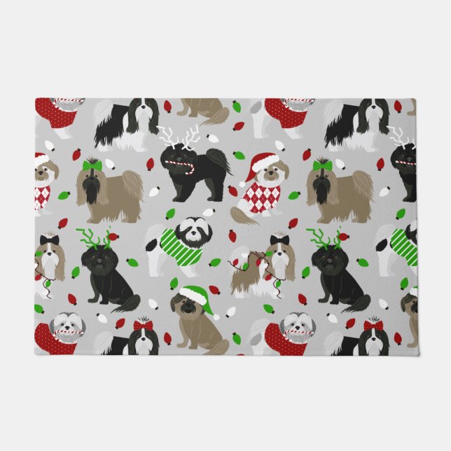 Paillasson Chien de Noël Chih Tzu Doormat (Devant)