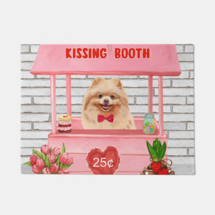 Paillasson Chien de Poméranie Valentine's Day Kissing Booth