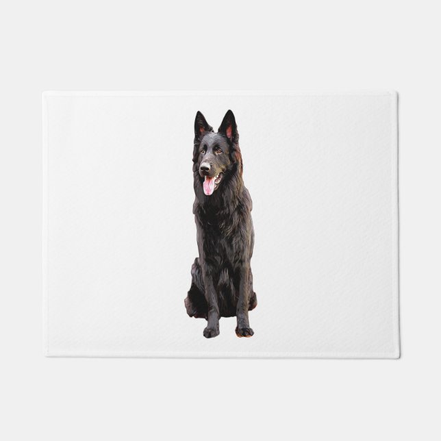 Paillasson Chien noir berger allemand (Devant)