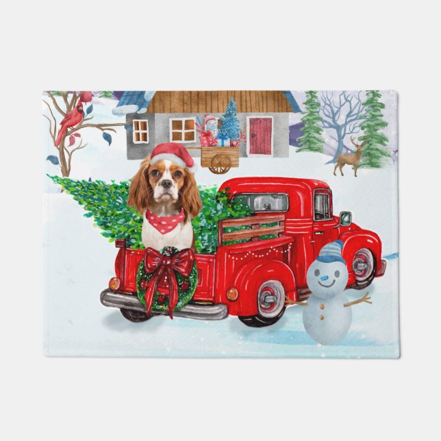 Paillasson Chien Roi Cavalier En Livraison De Noël Camion Nei (Devant)