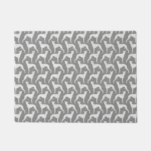 Paillasson Chien Whippet Silhouettes Motif gris
