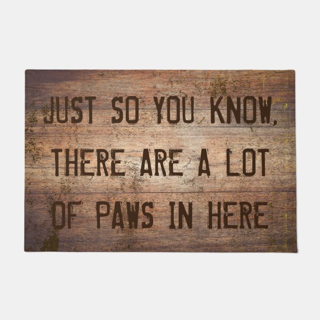 Paillasson Chiens Animaux Drôle Chats Dit Grain De Bois (Devant)
