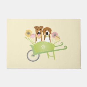 Paillasson Chiens Brown En Fleurs De Printemps En Fleurs De B