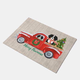 Paillasson Chiens de Noël personnalisés Chiens de Noël Camion