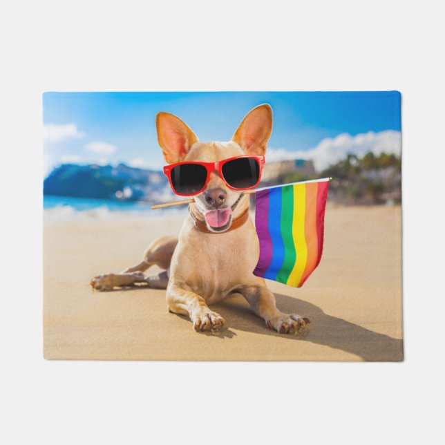 Paillasson Chihuahua Dog à la plage (Devant)
