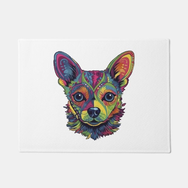 Paillasson Chihuahua peinture Abstraite couleur mignonne chie (Devant)