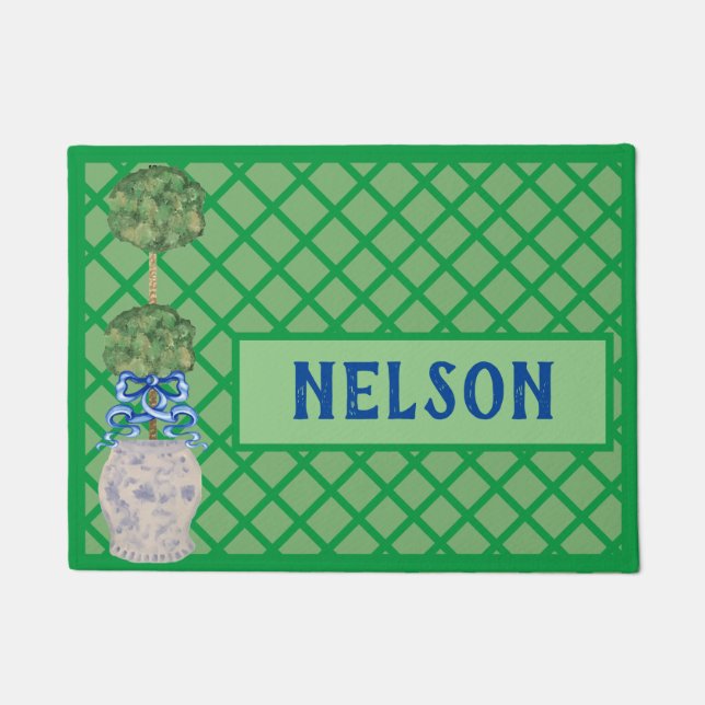 Paillasson Chinoiserie Ginger jar jars Topiary Rug Doormat (Devant)