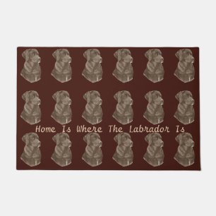Paillasson chocolat brun Labrador retreive chien portrait art