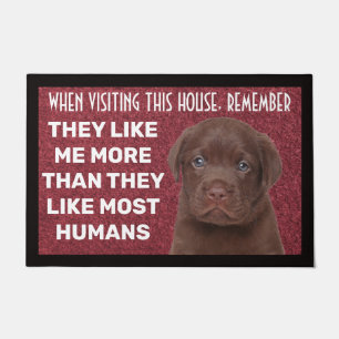 Paillasson Chocolat Labrador porte natte personnalisée