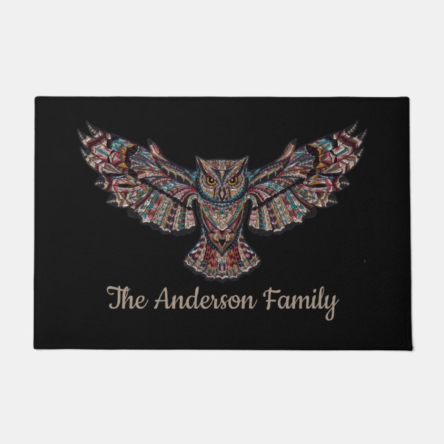 Paillasson Chouette bijoux en métal (Devant)