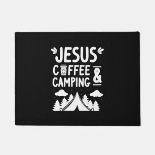 Paillasson Chrétiens amusants Camp Caffeine Jesus Café & Camp