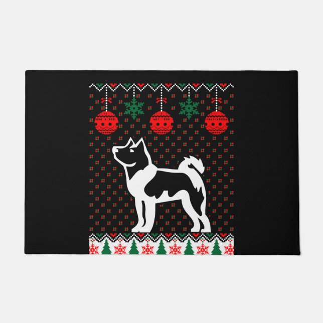 Paillasson Christmas Akita Dog (Devant)