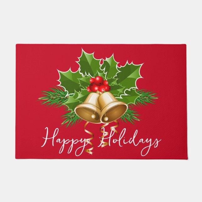 Paillasson Christmas Bells et Holly (Devant)