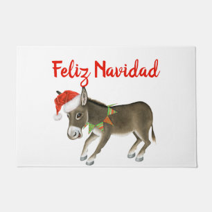 Paillasson Christmas Burro Feliz Navidad Personnalisable