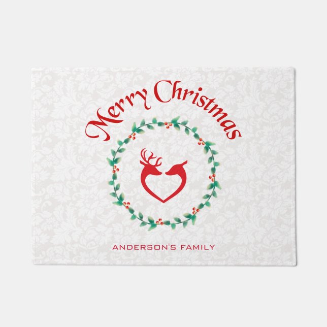 Paillasson Christmas Holly Berries Wreath (Devant)