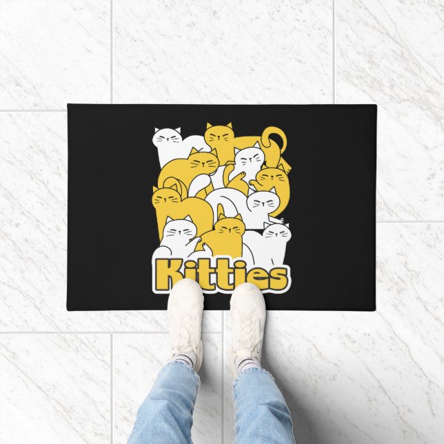 Paillasson Chubby Kitties Design - Cat Art adorable (Intérieur)