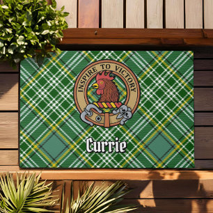 Paillasson Cimier de coq Clan Currie sur Tartan