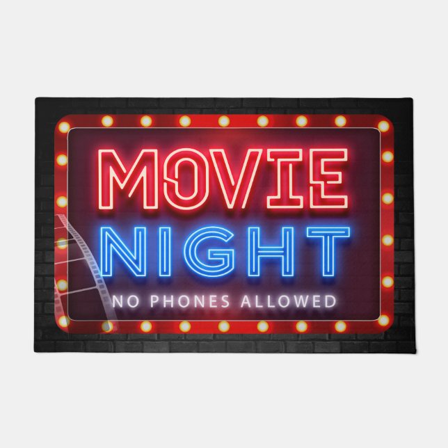 Paillasson Cinéma Nuit Salle de cinéma mat (Devant)