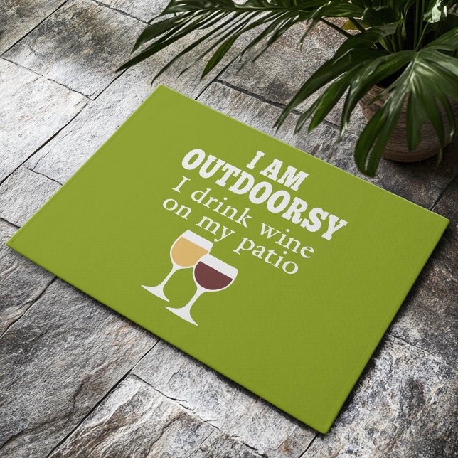 Paillasson Citation de vin amusant - Je bois du vin sur mon p (Custom Welcome Mat)