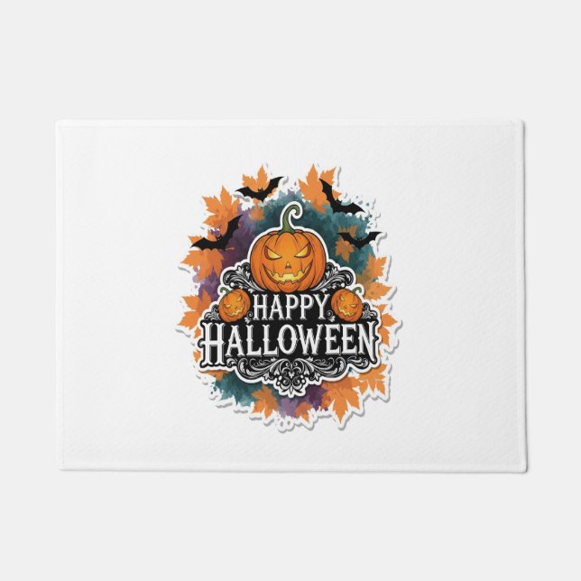 Paillasson Citations amusantes et Éffrayantes d'Halloween Hap (Devant)