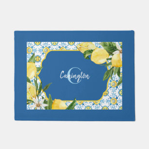 Paillasson Citron bleu méditerranéen Nom Nouveau Home Porte