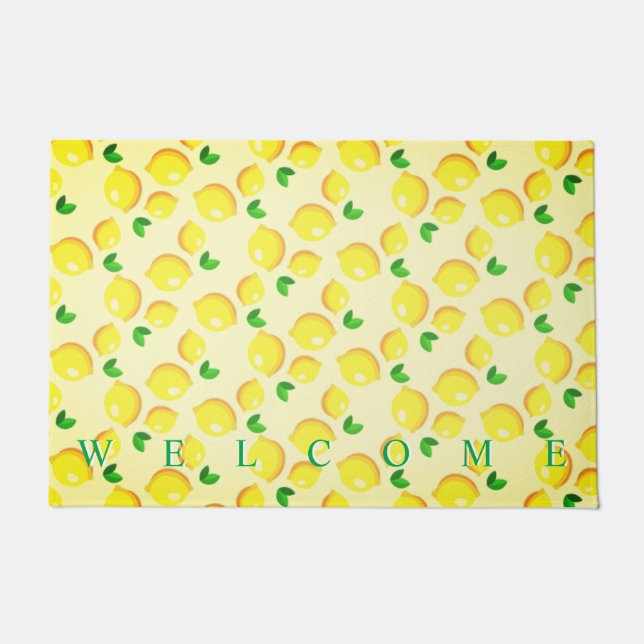 Paillasson Citron jaune frais - Bienvenue (Devant)