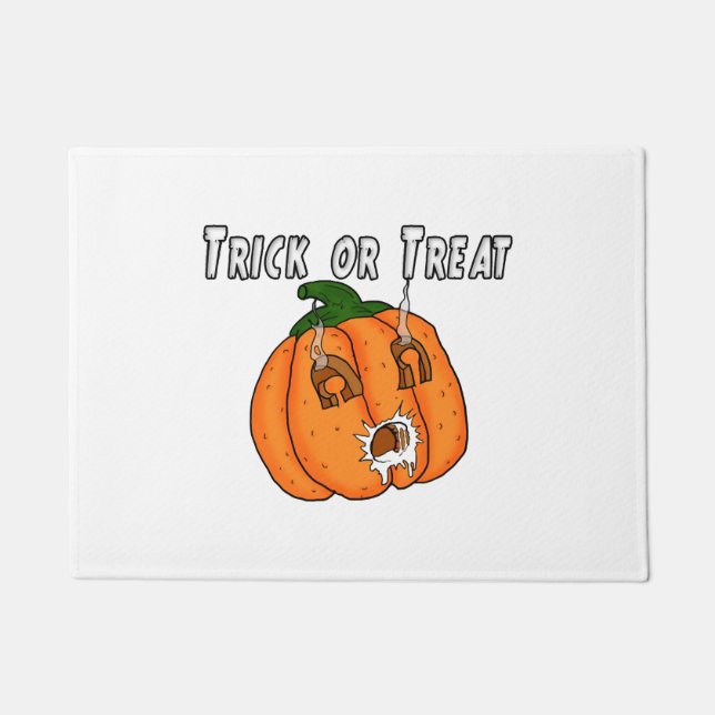 Paillasson Citrouille drôle naughty cadeau farce Halloween (Devant)