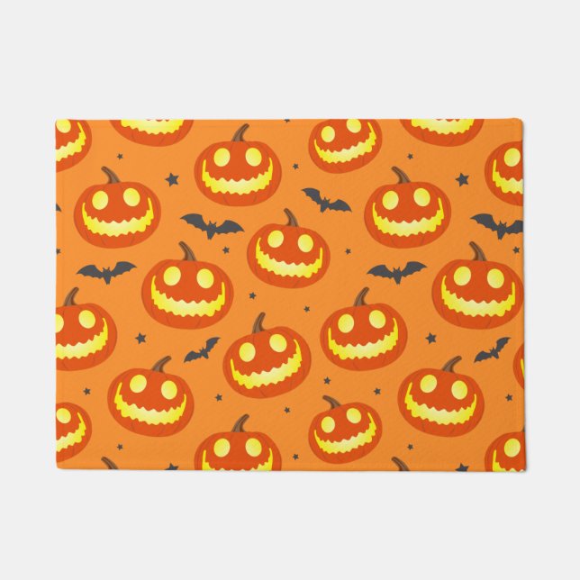 Paillasson Citrouille rire mignon Halloween (Devant)