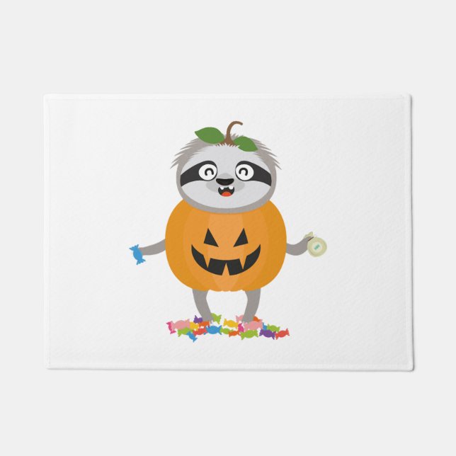 Paillasson Citrouille Sloth Halloween Costume cadeau (Devant)