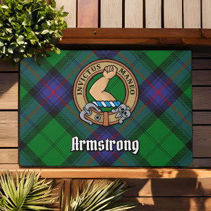 Paillasson Clan Armstrong Crest sur Tartan