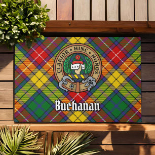 Paillasson Clan Buchanan Crest sur Tartan