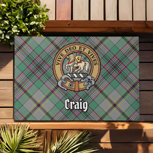 Paillasson Clan Craig Crest sur Tartan
