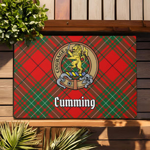 Paillasson Clan Cumming Crest sur Tartan