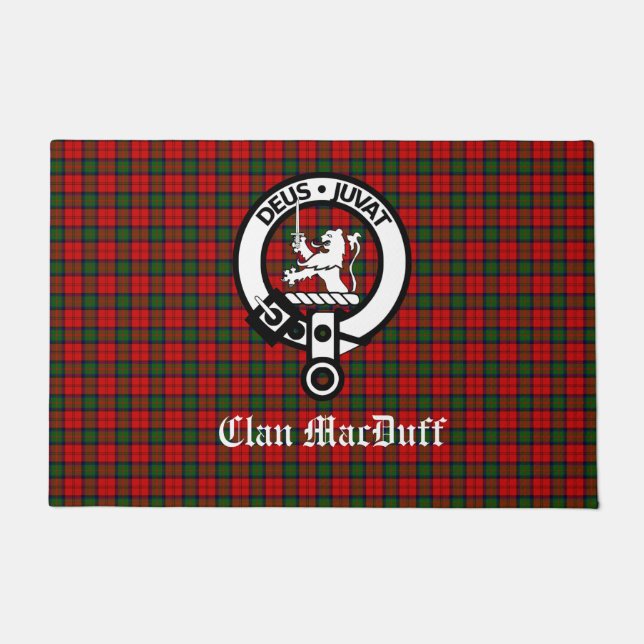 Paillasson Clan écossais MacDuff Tartan et Crest Badge (Devant)