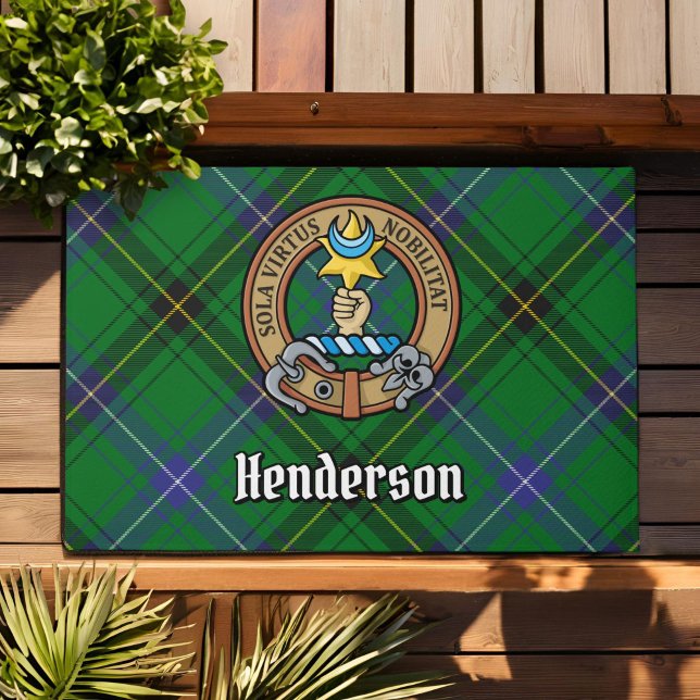 Paillasson Clan Henderson Crest sur Tartan (Créateur téléchargé)